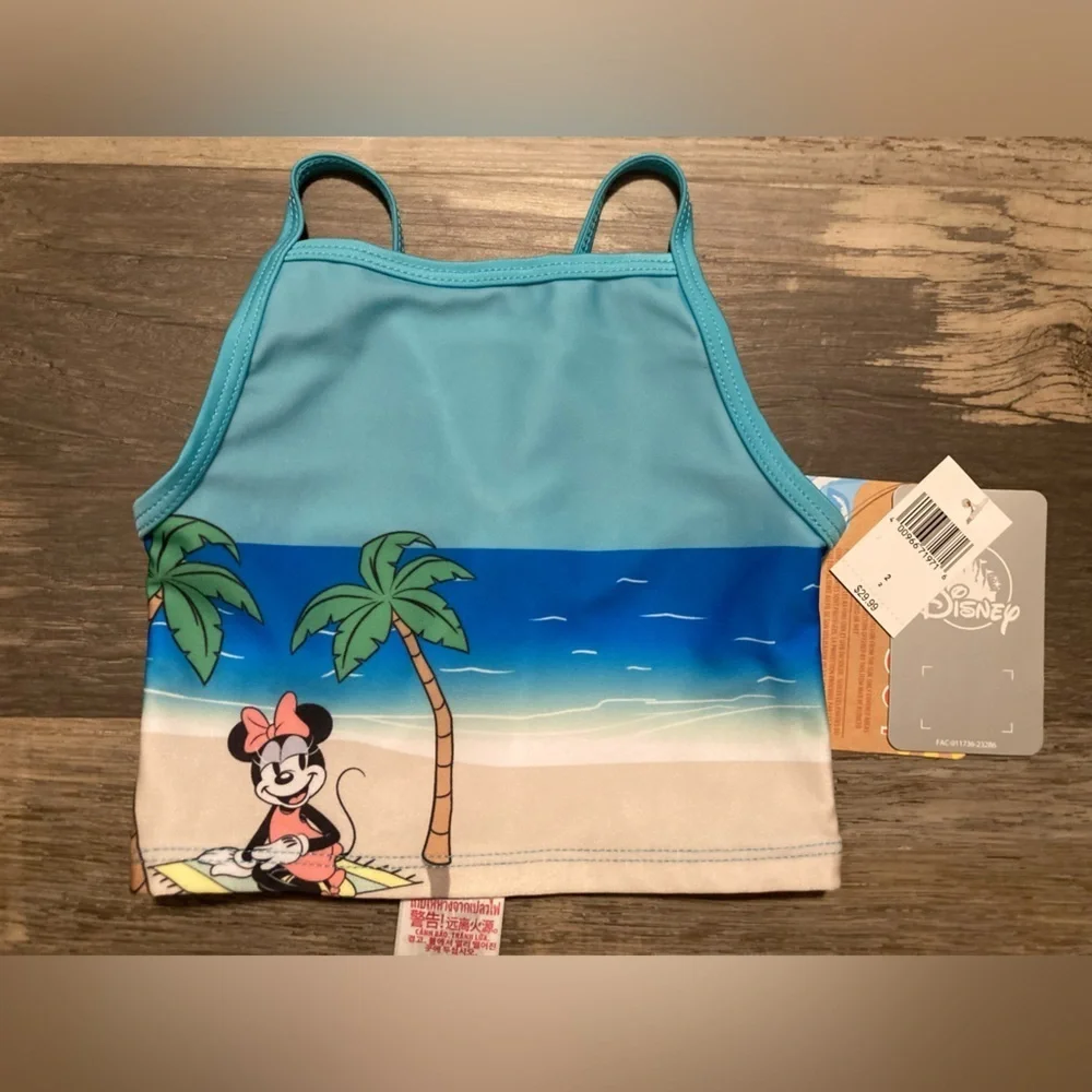 Disneys Minnie Mouse Blue 2 piece girls swimsuit